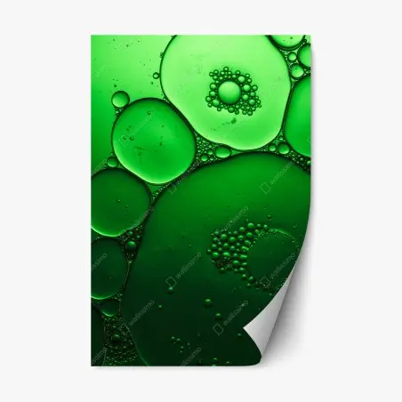 Pegatina reposicionable composición de burbujas verdes abstractas – Pixers®
