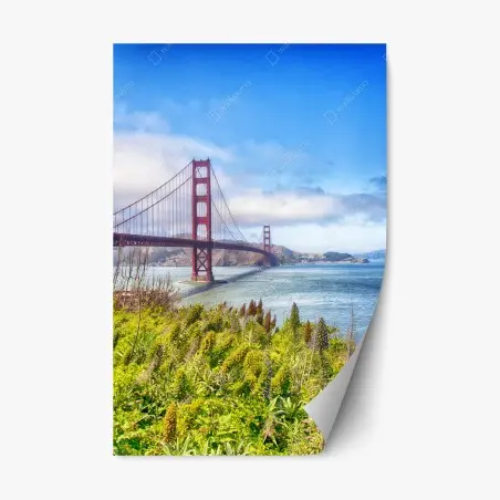 Pegatina reposicionable panorama del Golden Gate y las colinas de Marin en San Francisco – Pixers®