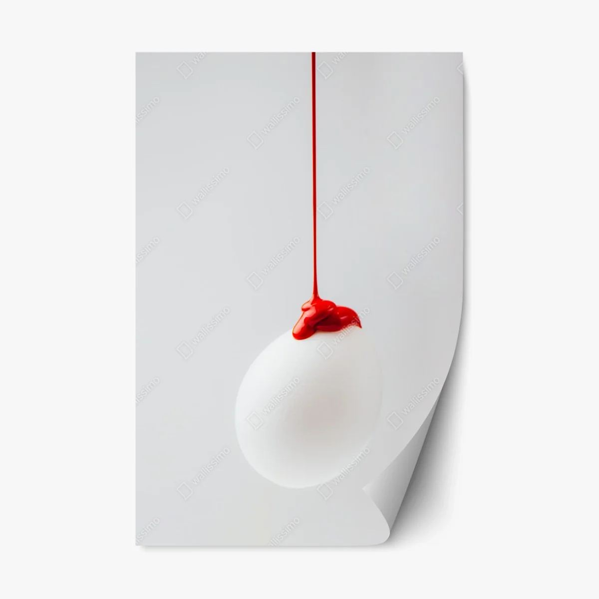 Pegatina reposicionable gota roja sobre huevo blanco minimalista – Pixers® Pegatina reposicionable gota roja sobre huevo blanco minimalista – Pixers®