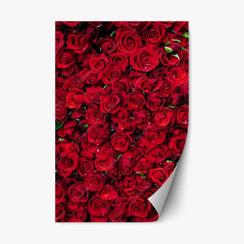 Pegatina reposicionable mosaico de rosas rojas