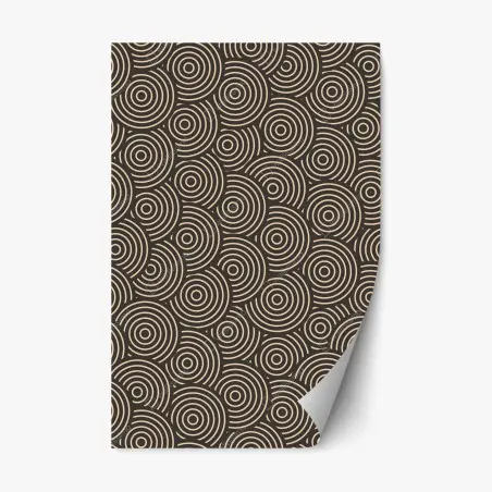 Pegatina reposicionable patrón de círculos concéntricos en tonos beige y negro – Pixers®