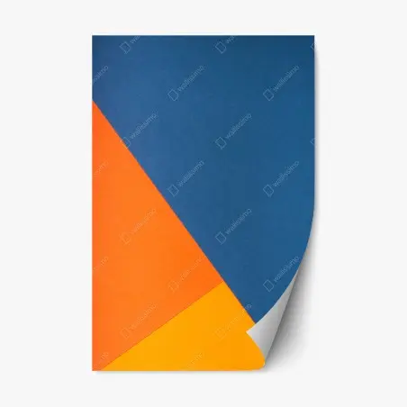 Pegatina reposicionable composición geométrica en azul y naranja – Pixers®