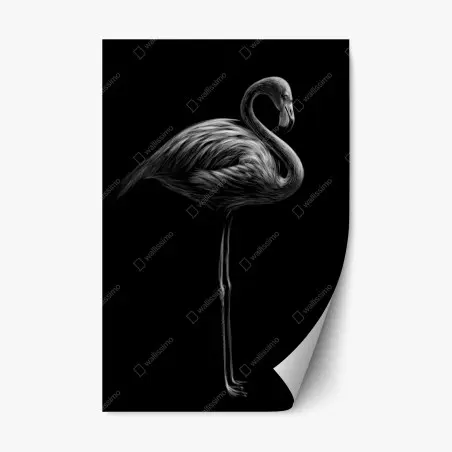 Pegatina reposicionable flamenco elegante en blanco y negro – Pixers®