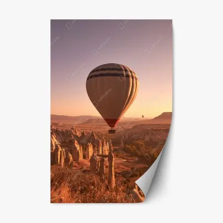 Pegatina reposicionable amanecer en Cappadocia con globo aerostático – Pixers®
