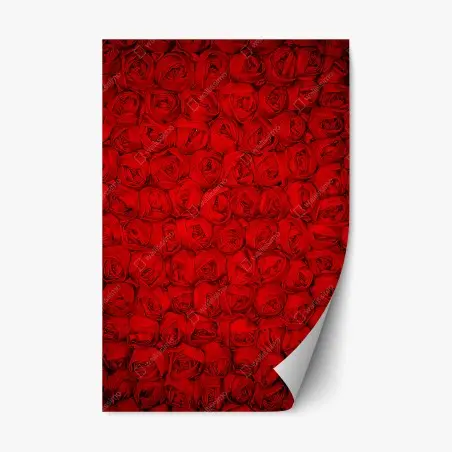 Pegatina reposicionable pared de rosas rojas en patrón repetitivo – Pixers®