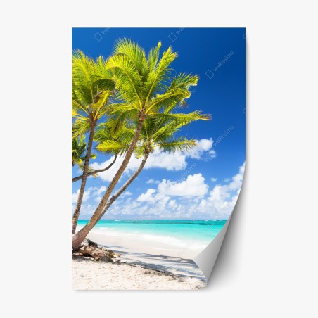 Pegatina reposicionable palmeras tropicales en la playa de Punta Cana – Pixers®