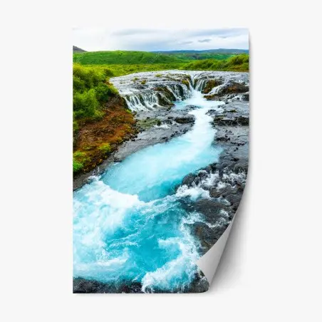 Pegatina reposicionable brillantes aguas de Bruarfoss en Islandia – Pixers®