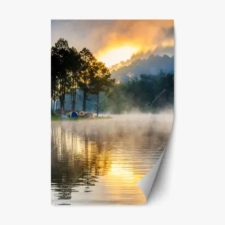 Pegatina reposicionable amanecer mágico en Pang Oung – Pixers®