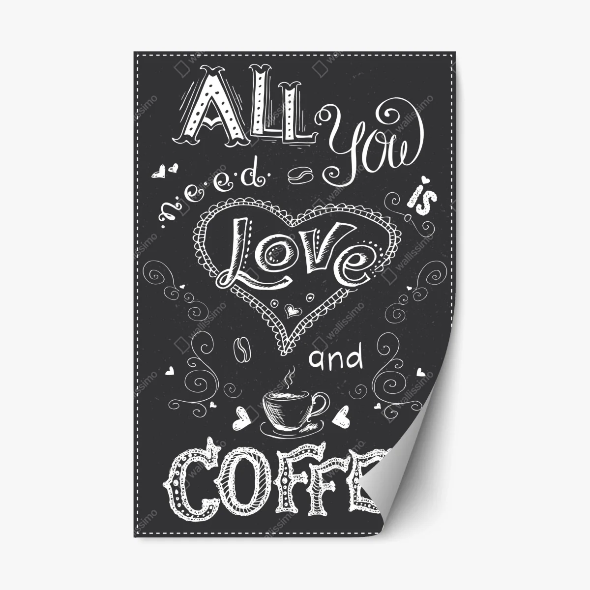 Pegatina reposicionable todo lo que necesitas es amor y café – Pixers® Pegatina reposicionable todo lo que necesitas es amor y café – Pixers®
