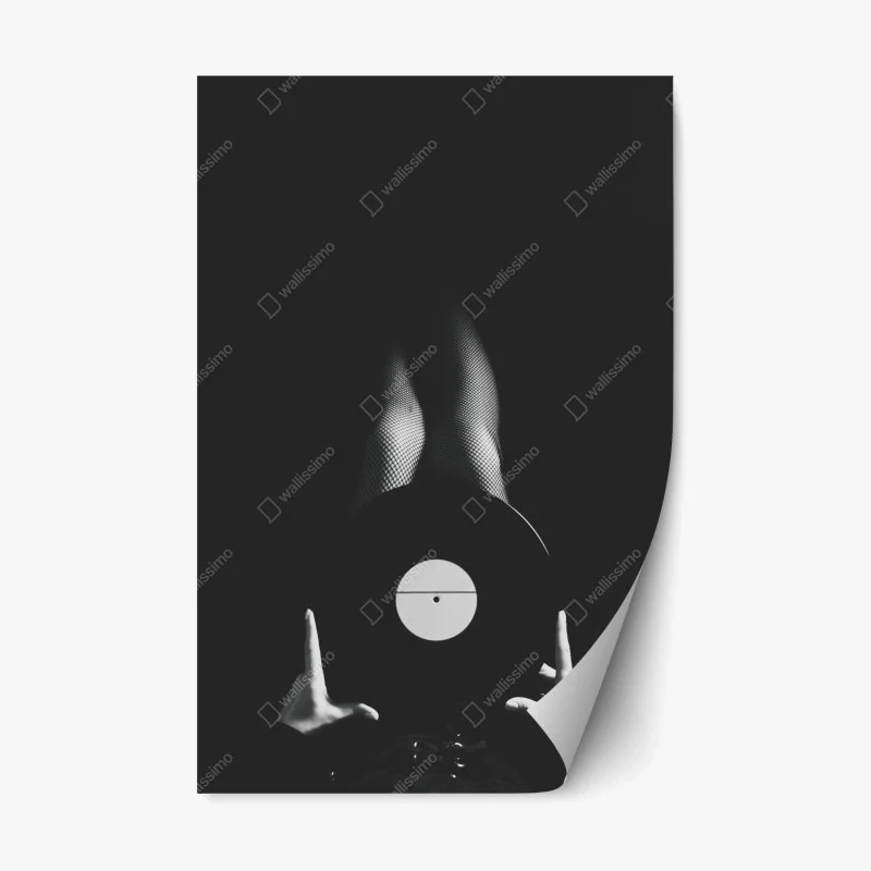 Pegatina reposicionable melodía en sombras y vinilo