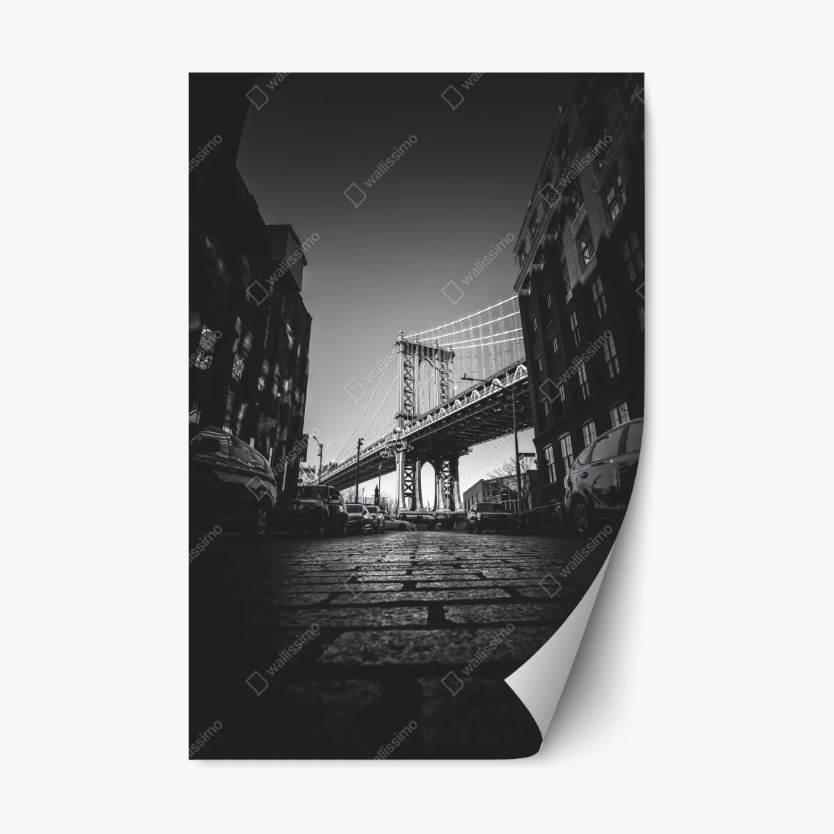 Pegatina reposicionable vista icónica del puente de Manhattan en blanco y negro – Pixers® Pegatina reposicionable vista icónica del puente de Manhattan en blanco y negro – Pixers®