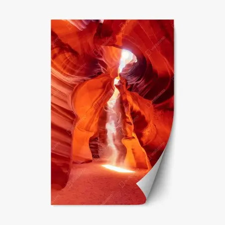 Pegatina reposicionable rayo de luz en cañón de roca roja – Pixers®