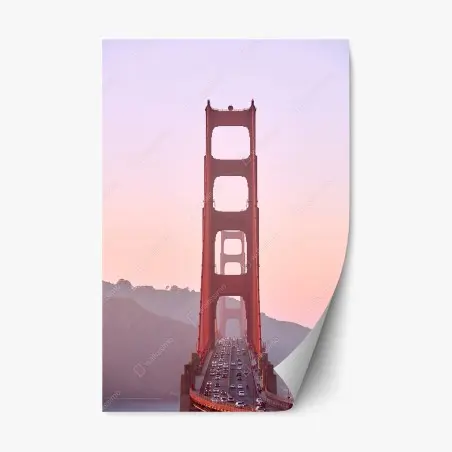 Pegatina reposicionable impresionante puente Golden Gate al atardecer – Pixers®