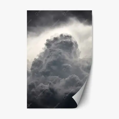 Pegatina reposicionable nubes dramáticas en blanco y negro – Pixers®