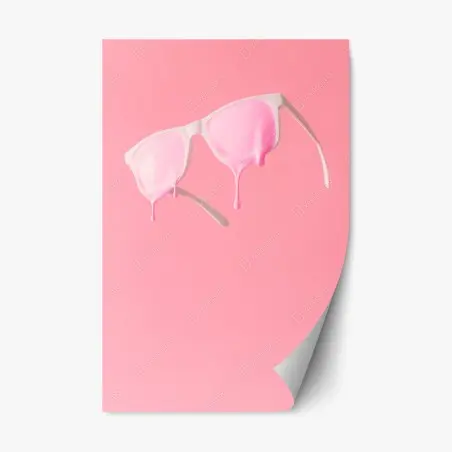 Pegatina reposicionable gafas blancas con pintura rosa que gotea – Pixers®