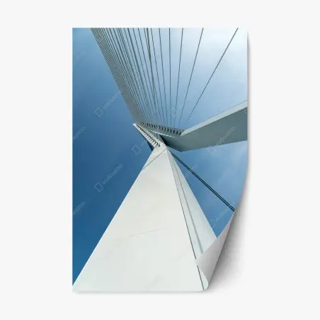 Pegatina reposicionable líneas arquitectónicas del puente sobre cielo azul – Pixers®
