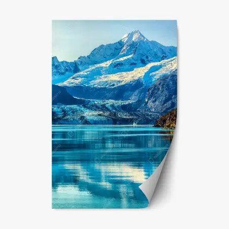 Pegatina reposicionable paisaje glacial sereno en tonos azules – Pixers®