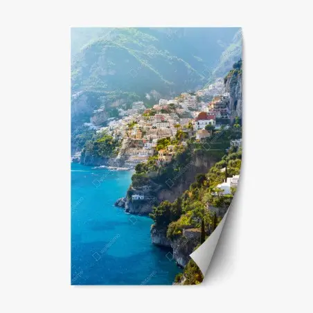 Pegatina reposicionable panorama de Positano en la costa Amalfitana – Pixers®