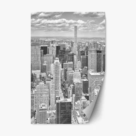 Pegatina reposicionable panorama en blanco y negro de Nueva York – Pixers®