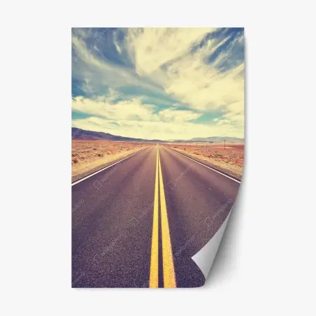 Pegatina reposicionable carretera infinita en Valle de la Muerte – Pixers®