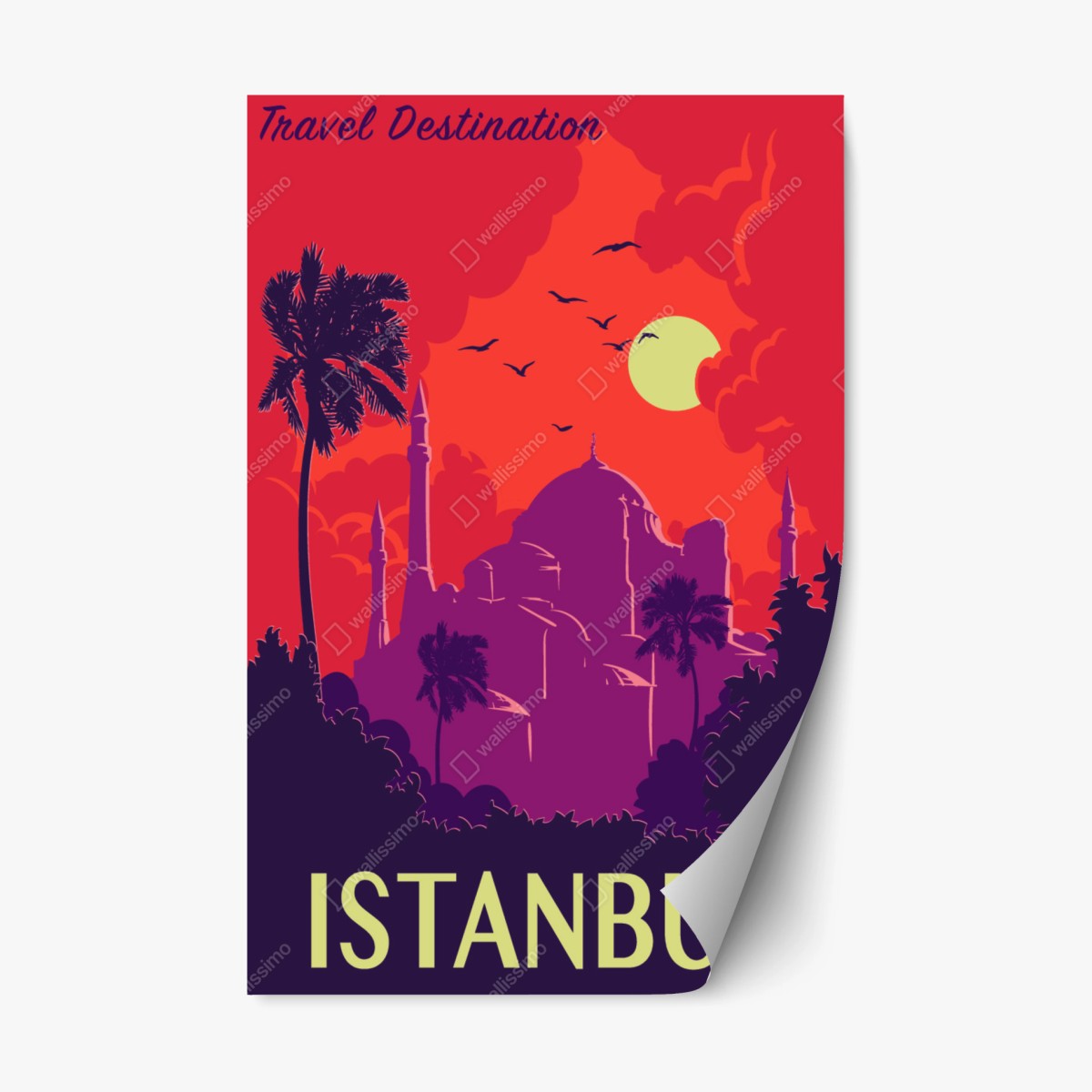 Pegatina reposicionable atardecer en Estambul – Pixers®