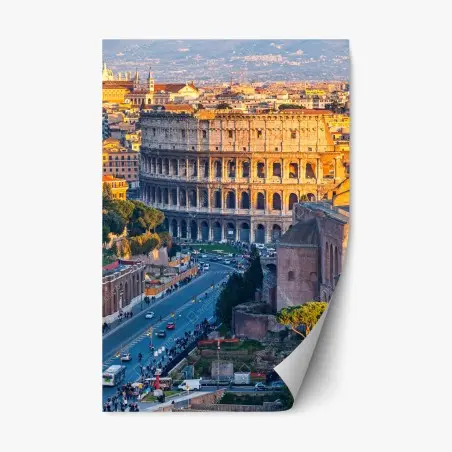 Pegatina reposicionable coliseo de Roma al atardecer – Pixers®