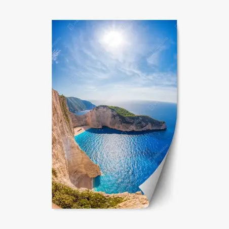 Pegatina reposicionable impresionante bahía de Navagio en Zakynthos – Pixers®