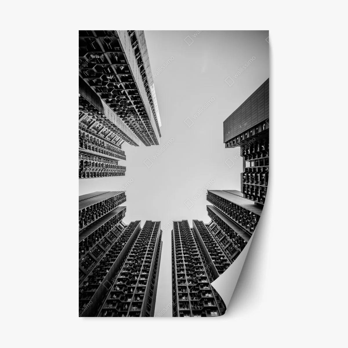 Pegatina reposicionable perspectiva simétrica entre rascacielos en blanco y negro – Pixers® Pegatina reposicionable perspectiva simétrica entre rascacielos en blanco y negro – Pixers®