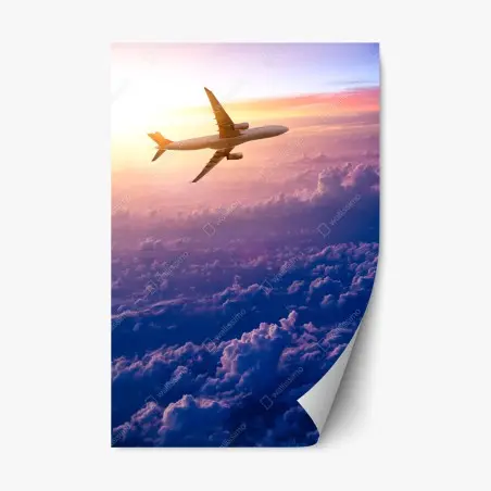 Pegatina reposicionable amanecer sobre las nubes – Pixers®
