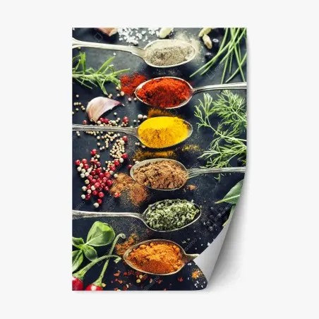 Pegatina reposicionable especias y hierbas: explosión de color culinario – Pixers®