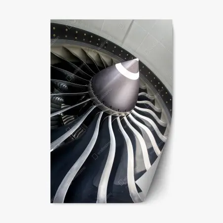 Pegatina reposicionable turbina en primer plano estética industrial – Pixers®
