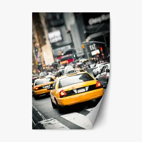 Pegatina reposicionable taxis amarillos en Nueva York – Pixers®