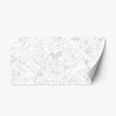Pegatina reposicionable diseño floral en líneas delicadas – Pixers®