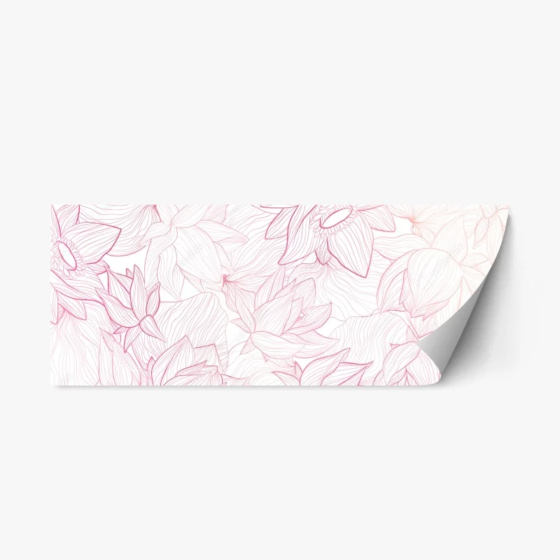 Pegatina reposicionable patrón floral delicado en tonos rosa