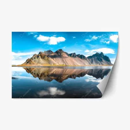 Pegatina reposicionable reflejos de Vestrahorn en Stokksnes – Pixers®
