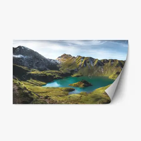 Pegatina reposicionable lago Schrecksee en Baviera: paisaje alpino turquesa – Pixers®