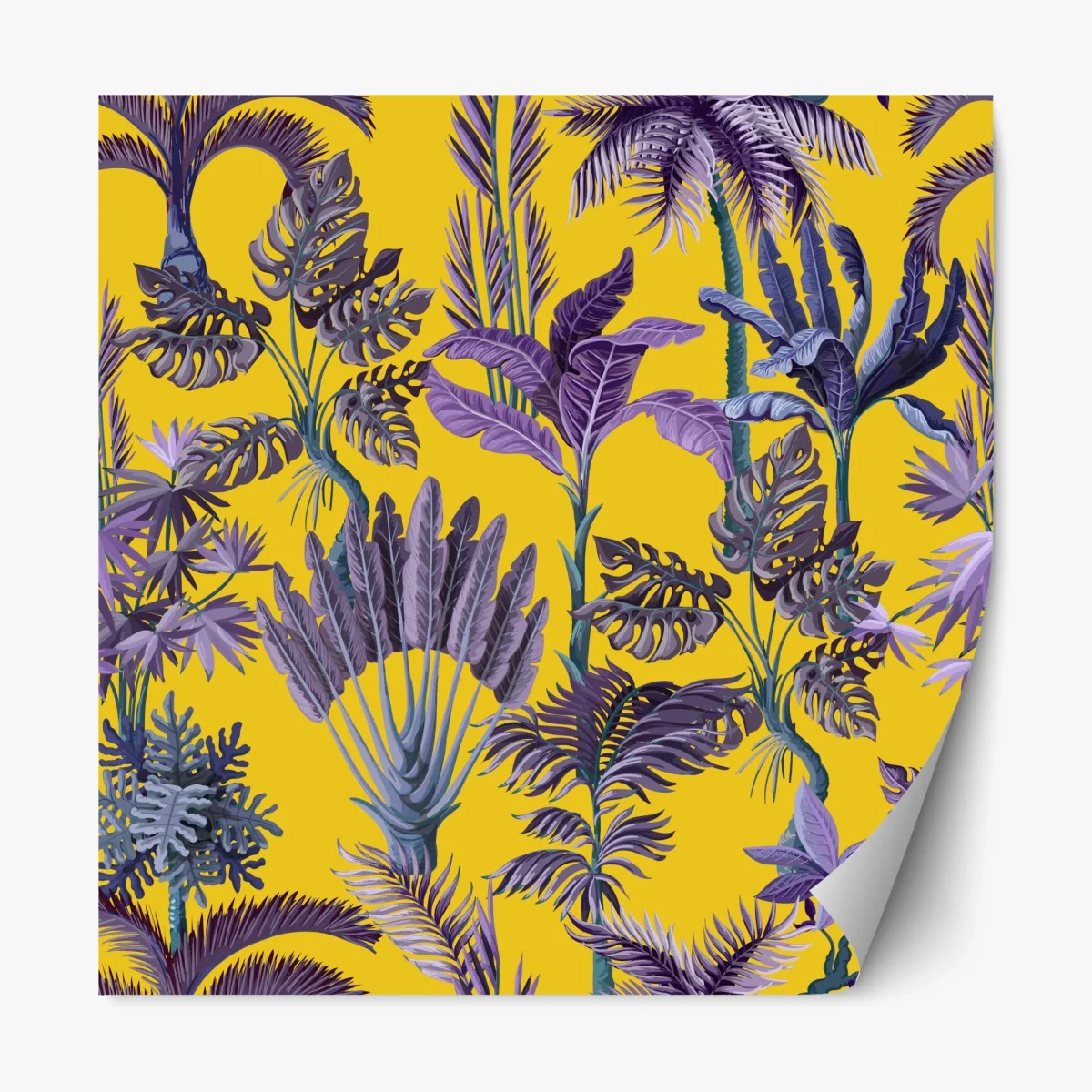 Pegatina reposicionable estampado tropical vintage en morado sobre fondo amarillo – Pixers® Pegatina reposicionable estampado tropical vintage en morado sobre fondo amarillo – Pixers®