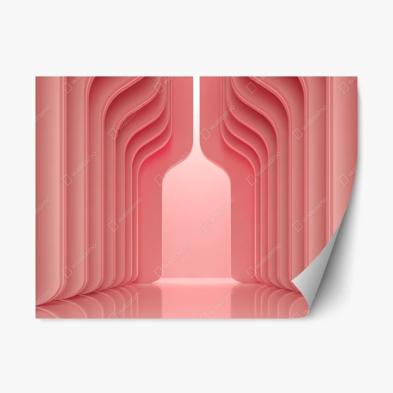 Pegatina reposicionable espacio coral minimalista y futurista con arcos