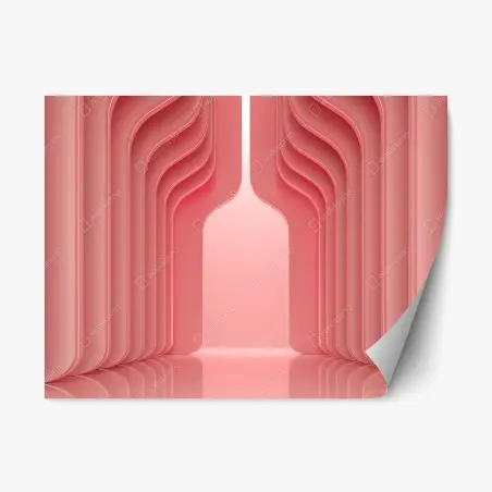 Pegatina reposicionable espacio coral minimalista y futurista con arcos – Pixers®