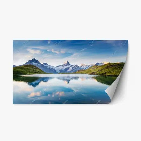 Pegatina reposicionable amanecer sereno en Bachalpsee, Alpes Suizos – Pixers®