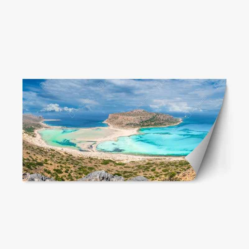 Pegatina reposicionable panorámica de la laguna de Balos en Creta