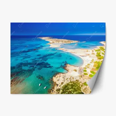 Pegatina reposicionable oasis turquesa en Elafonissi, Creta – Pixers®