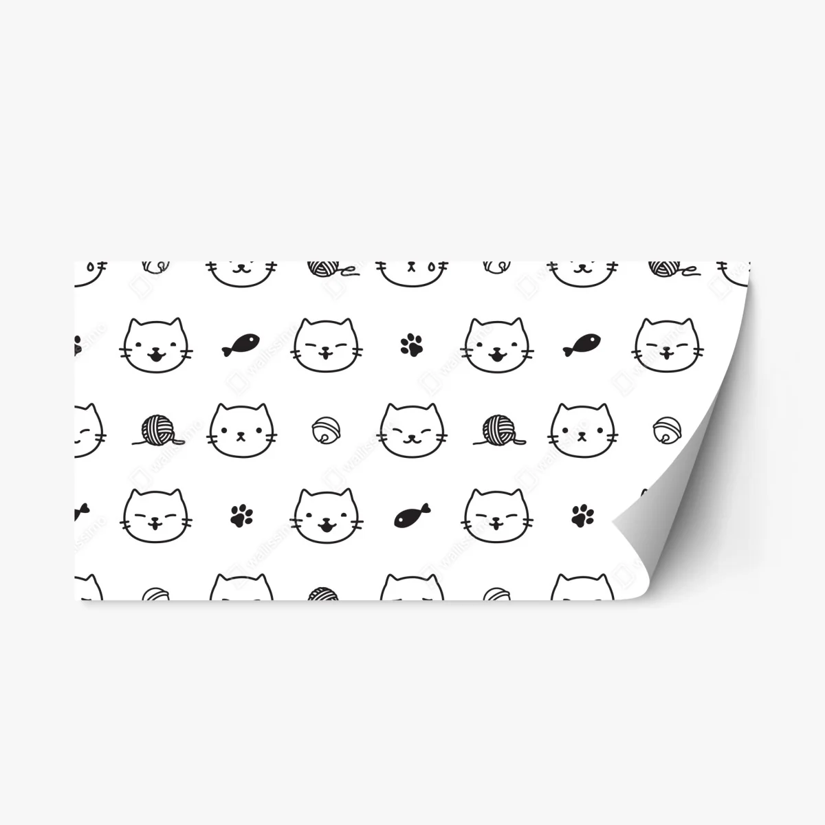 Pegatina reposicionable patrón de caritas de gato minimalista – Pixers® Pegatina reposicionable patrón de caritas de gato minimalista – Pixers®