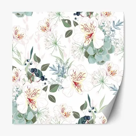 Pegatina reposicionable diseño floral elegante en tonos pastel – Pixers®