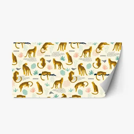 Pegatina reposicionable estampado de felinos tropicales – Pixers®