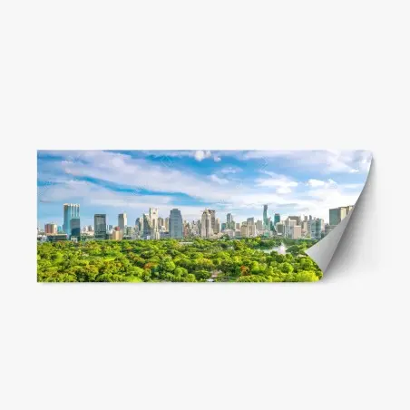 Pegatina reposicionable vista aérea de Bangkok y Parque Lumpini – Pixers®