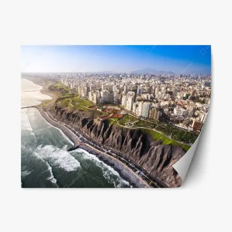 Pegatina reposicionable panorámica de Lima desde Miraflores – Pixers®