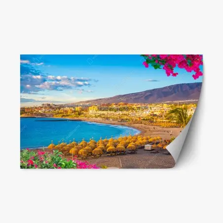 Pegatina reposicionable paisaje playero en Torviscas, Tenerife – Pixers®