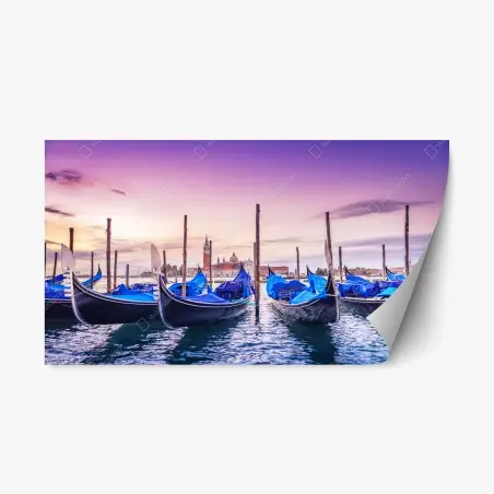 Pegatina reposicionable góndolas al crepúsculo en Venecia – Pixers®