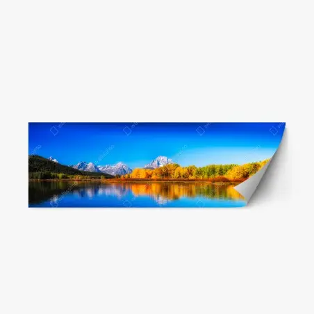 Pegatina reposicionable reflejos otoñales en el lago montañoso – Pixers®